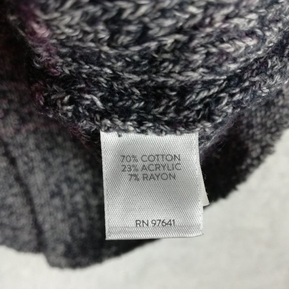 Pure Jill Women Sweater Pullover 3/4 Drop Sleeve Purple Ombre Knit Petite MP - Picture 10 of 11